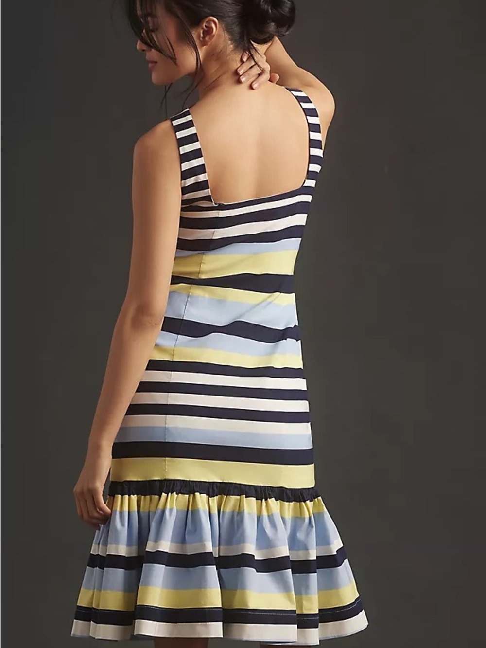 NWT Maeve by Anthropologie Fluted Square-Neck Sleeveless Midi Dress - Picture 2 of 5